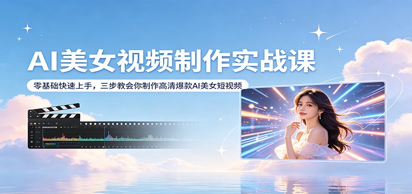 AI美女视频制作实战课：零基础快速上手，三步教会你制作高清爆款AI美女短视频-悟思笔记，一个低调的学习营。