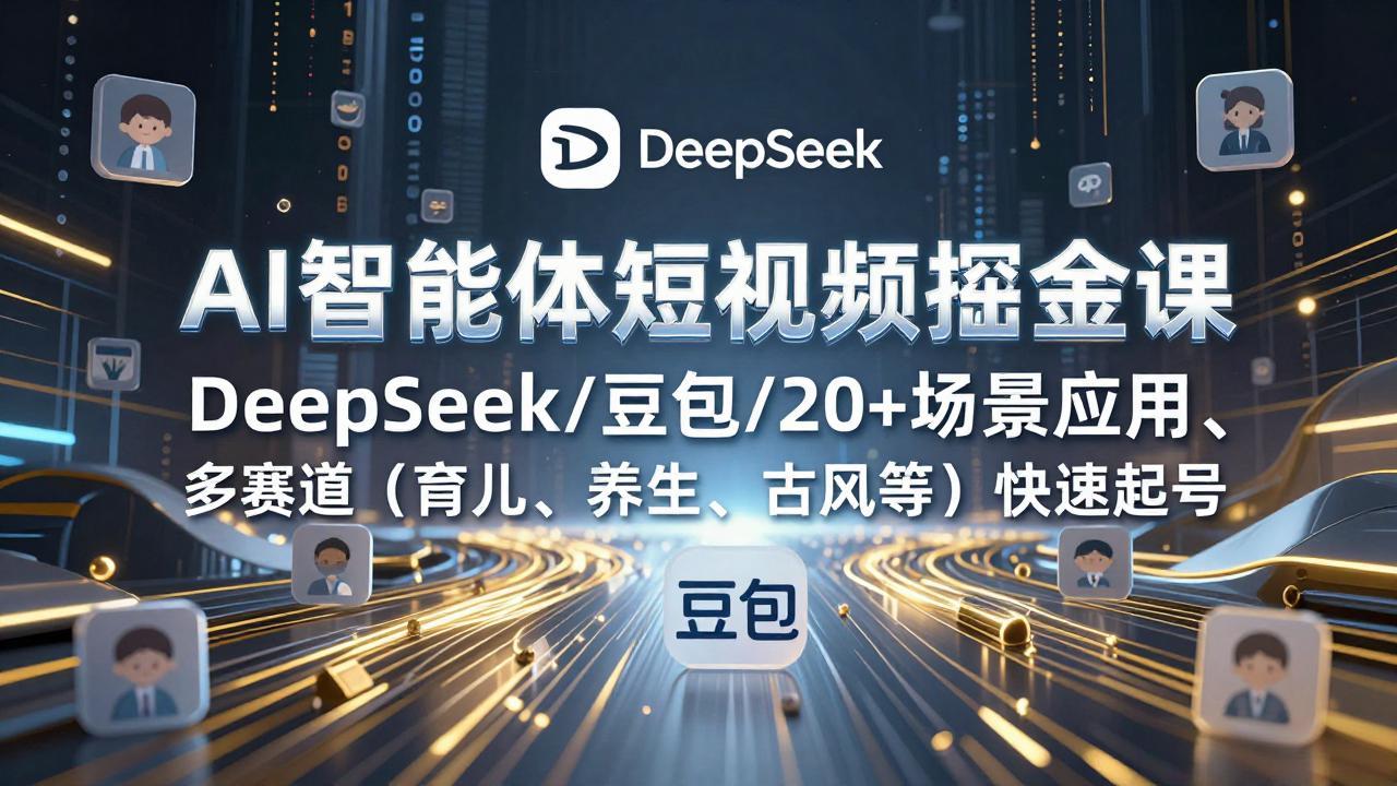 AI智能体短视频掘金课，DeepSeek/豆包/20+场景应用、多赛道(育儿、养生、古风等-悟思笔记，一个低调的学习营。