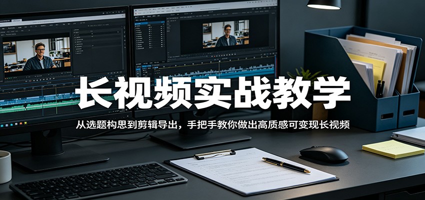 长视频实战教学，从选题构思到剪辑导出，手把手教你做出高质感可变现长视频-悟思笔记，一个低调的学习营。