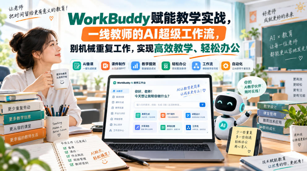 WorkBuddy赋能教学实战，一线教师的AI超级工作流，别机械重复工作，实现高效教学、轻松办公-悟思笔记，一个低调的学习营。