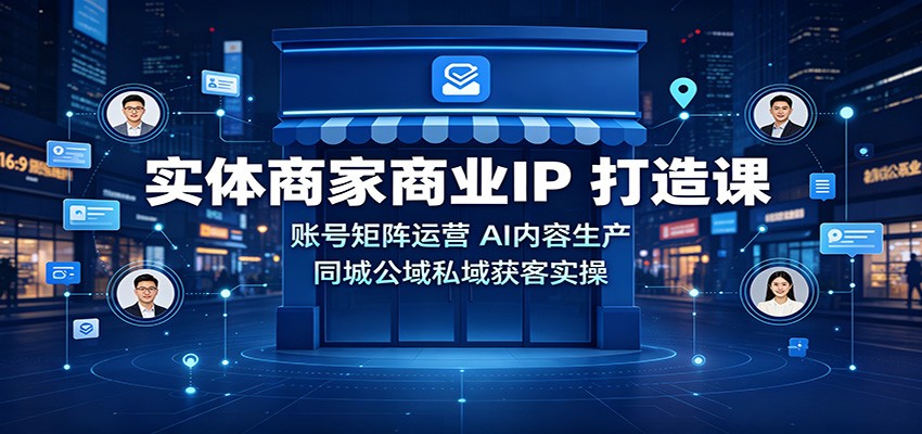 实体商家商业IP打造课：账号矩阵运营，AI内容生产，同城公域私域获客实操-悟思笔记，一个低调的学习营。