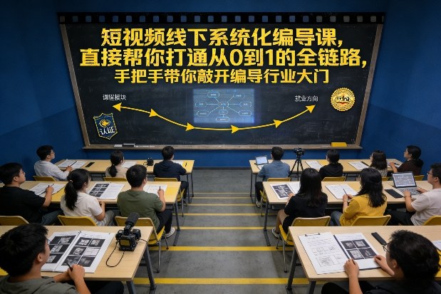 短视频线下系统化编导课，直接帮你打通从0到1的全链路，手把手带你敲开编导行业大门-悟思笔记，一个低调的学习营。