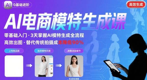 AI模特进阶课程，0基础高效生成逼真电商模特图-悟思笔记，一个低调的学习营。