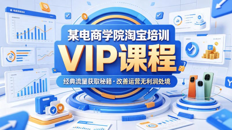 某电商学院淘宝培训VIP课程，各种经典有用的流量获取秘籍，改善运营产品没利润的处境(2026年5月)-悟思笔记，一个低调的学习营。
