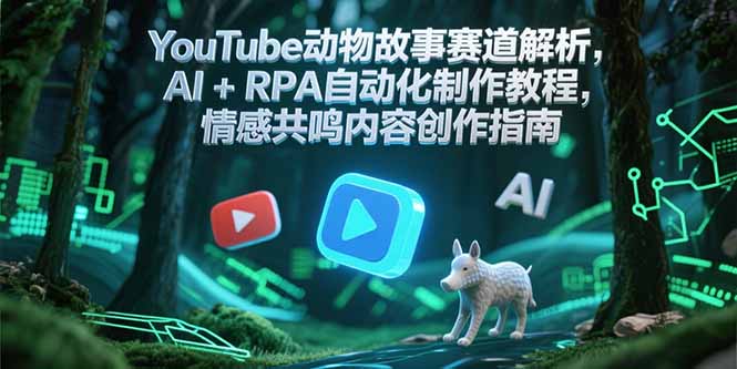 YouTube动物故事赛道解析，AI+RPA自动化制作教程，情感共鸣内容创作指南-悟思笔记，一个低调的学习营。