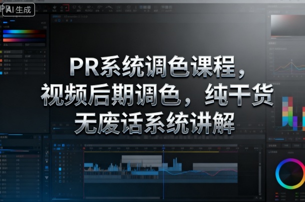 PR系统调色课程，视频后期调色，纯干货无废话系统讲解-悟思笔记，一个低调的学习营。
