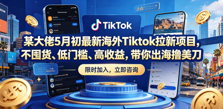 某大佬5月初最新海外Tiktok拉新项目，不囤货、低门槛、高收益，带你出海撸美刀-悟思笔记，一个低调的学习营。