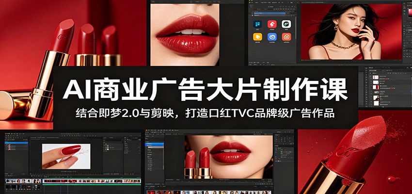 AI商业广告大片制作课：结合即梦2.0与剪映，打造口红TVC品牌级广告作品-悟思笔记，一个低调的学习营。