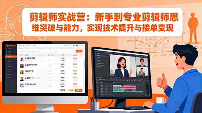 剪辑师实战营：新手到专业剪辑师思维突破与能力，实现技术提升与接单变现-悟思笔记，一个低调的学习营。