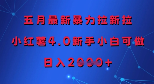 五月最新暴力拉新拉，小红薯4.0新手小白可做，日入多张-悟思笔记，一个低调的学习营。
