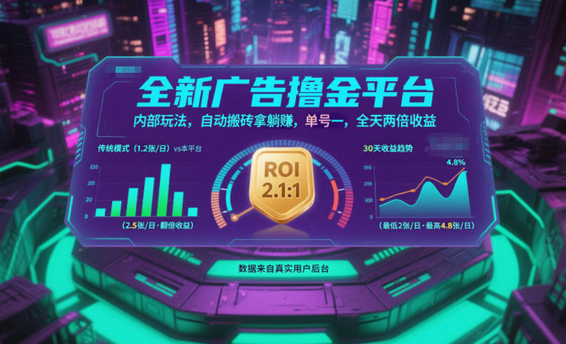 全新广告撸金平台，内部玩法，自动搬砖拿躺賺，单号一天保底2张+，全天两倍收益【揭秘】-悟思笔记，一个低调的学习营。