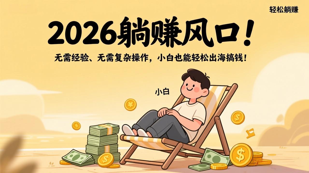 2026躺赚风口！无需经验、无需复杂操作，小白也能轻松出海搞钱！-悟思笔记，一个低调的学习营。