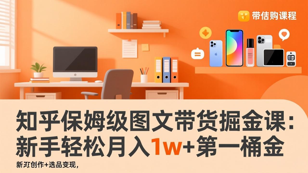 知乎保姆级图文带货掘金课：账号打造+爆文创作+选品变现，新手轻松月入1w+第一桶金-悟思笔记，一个低调的学习营。