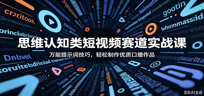 思维认知类短视频赛道实战课：万能提示词技巧，轻松制作优质口播作品-悟思笔记，一个低调的学习营。
