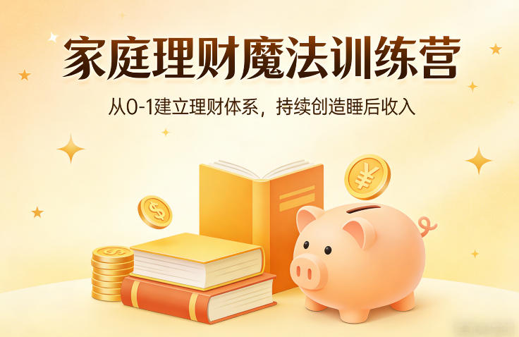 家庭理财魔法训练营，从0-1建立理财体系，持续创造睡后收入-悟思笔记，一个低调的学习营。