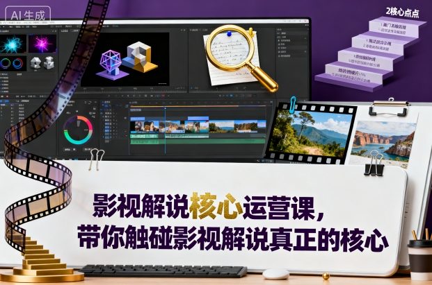 影视解说核心运营课，带你触碰影视解说真正的核心-悟思笔记，一个低调的学习营。