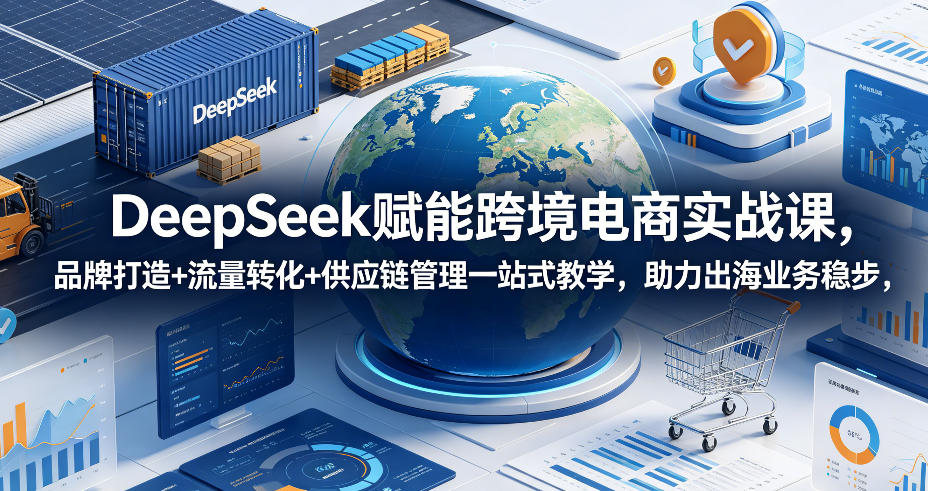 DeepSeek赋能跨境电商实战课，品牌打造+流量转化+供应链管理一站式教学，助力出海业务稳步发展-悟思笔记，一个低调的学习营。