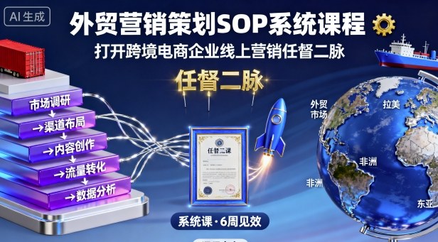 外贸营销策划SOP系统课程，打开跨境电商企业线上营销任督二脉-悟思笔记，一个低调的学习营。