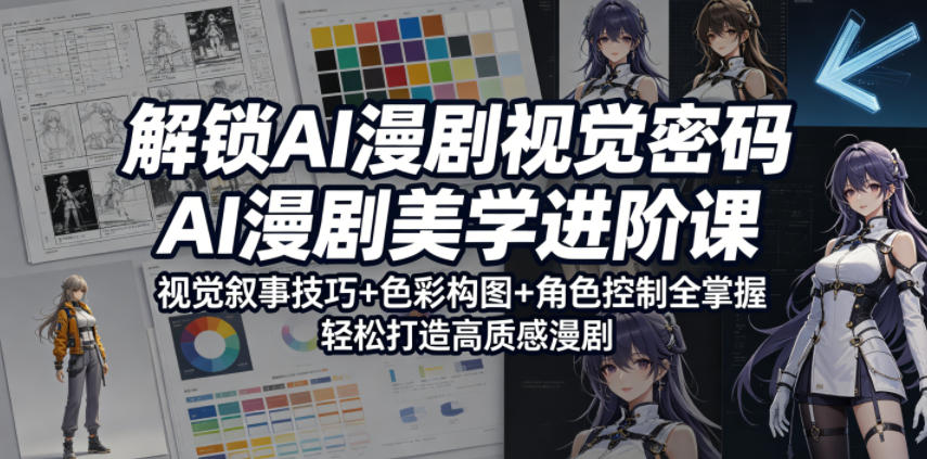 解锁AI漫剧视觉密码，AI漫剧美学进阶课，视觉叙事技巧+色彩构图+角色控制全掌握，轻松打造高质感漫剧-悟思笔记，一个低调的学习营。