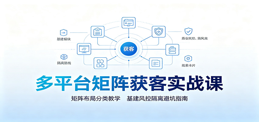 多平台矩阵获客实战课：矩阵布局分类教学，基建风控隔离避坑指南-悟思笔记，一个低调的学习营。