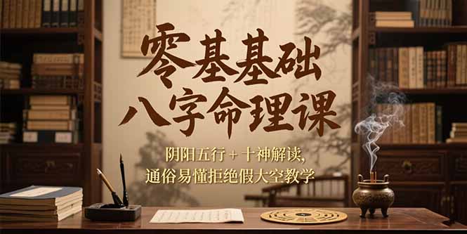 零基础八字命理课，阴阳五行+十神解读，通俗易懂拒绝假大空教学-悟思笔记，一个低调的学习营。