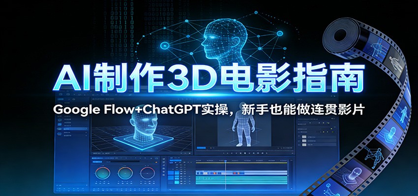 AI制作3D电影指南：Google Flow+ChatGPT实操，新手也能做连贯影片-悟思笔记，一个低调的学习营。