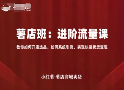 小红薯薯店商城卖货，进阶流量课，教你如何开店选品、如何系统引流，实现快速卖货变现-悟思笔记，一个低调的学习营。