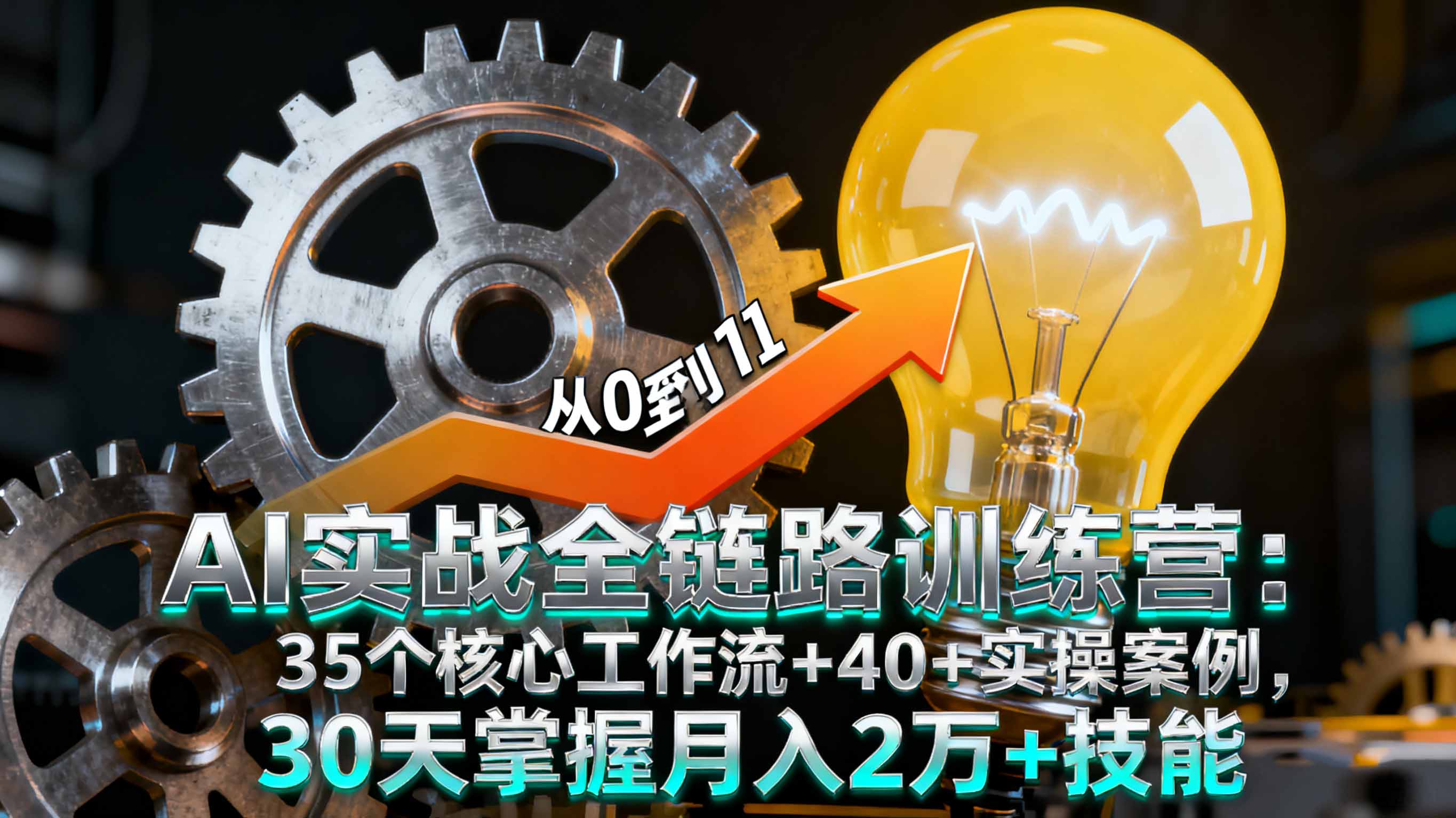 AI实战全链路训练营：35个核心工作流+40+实操案例，30天掌握月入2万+技能-悟思笔记，一个低调的学习营。
