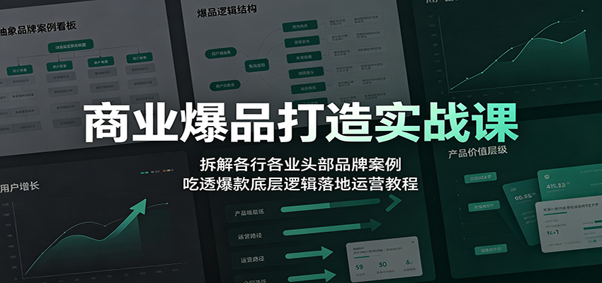 商业爆品打造实战课：拆解各行各业头部品牌案例，吃透爆款底层逻辑落地运营教程-悟思笔记，一个低调的学习营。