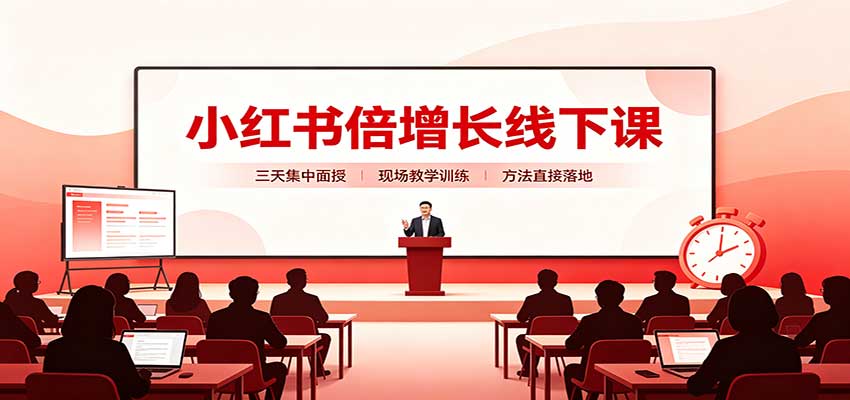 小红书倍增长线下课：三天集中面授，拆解选品、素材制作与起号全链路-悟思笔记，一个低调的学习营。