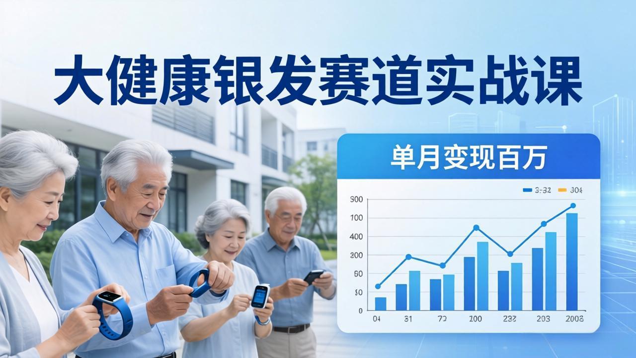 大健康银发赛道实战课：拆解视频号线索型 IP 单月变现百万逻辑，教你精准获客高效变现-悟思笔记，一个低调的学习营。