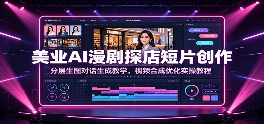美业AI漫剧探店短片创作：分层生图对话生成教学，视频合成优化实操教程-悟思笔记，一个低调的学习营。