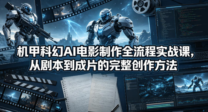 机甲科幻AI电影制作全流程实战课，从剧本到成片的完整创作方法-悟思笔记，一个低调的学习营。