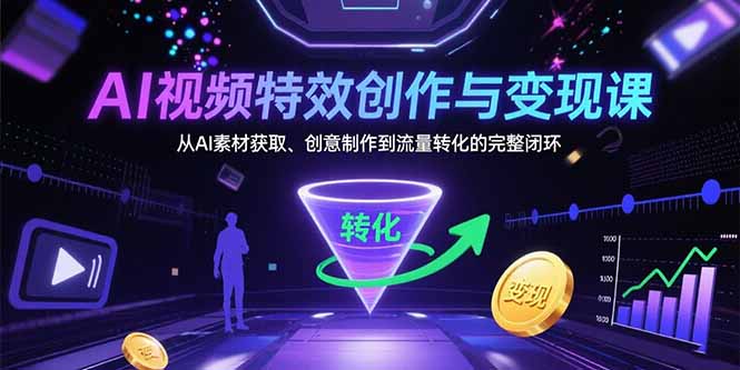 AI视频特效创作与变现课：从AI素材获取、创意制作到流量转化的完整闭环-悟思笔记，一个低调的学习营。