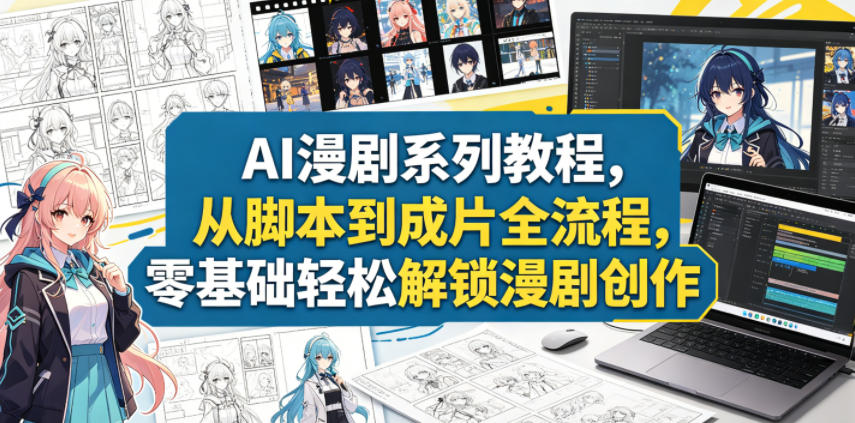 AI漫剧系列教程，从脚本到成片全流程，零基础轻松解锁漫剧创作-悟思笔记，一个低调的学习营。