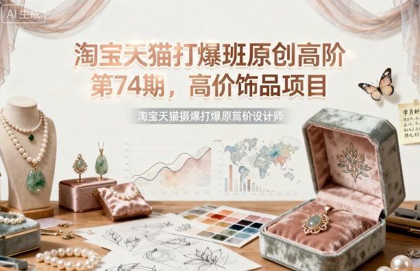 淘宝天猫打爆班原创高阶第74期，高价饰品项目-悟思笔记，一个低调的学习营。