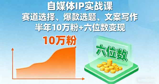 自媒体IP实战课，赛道选择、爆款选题、文案写作，半年10万粉+六位数变现-悟思笔记，一个低调的学习营。