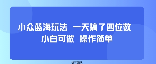 小众蓝海玩法 一天搞了四位数 小白可做 操作简单-悟思笔记，一个低调的学习营。