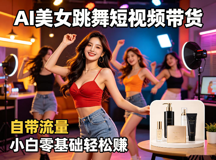 AI美女跳舞短视频带货：自带流量，小白零基础轻松賺，详细拆解-悟思笔记，一个低调的学习营。