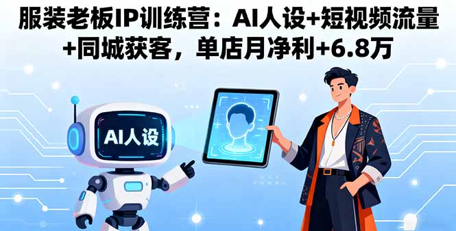 服装老板IP训练营：AI人设+短视频流量+同城获客，单店月净利+6.8万-悟思笔记，一个低调的学习营。