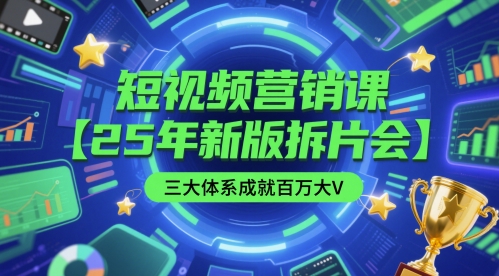 短视频营销课【25年新版拆片会】三大体系成就百万大V，包含正课、拆片会、手把手教学直播课等-悟思笔记，一个低调的学习营。