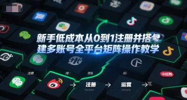 新手低成本从0到1注册并搭建多账号全平台矩阵操作教学，手机号-邮箱-IP-工具-悟思笔记，一个低调的学习营。
