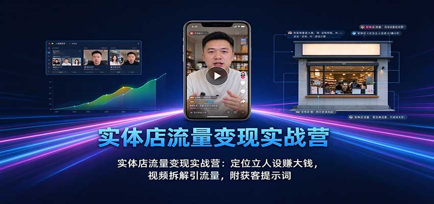 实体店流量变现实战营：定位立人设赚大钱，视频拆解引流量，附获客提示词-悟思笔记，一个低调的学习营。