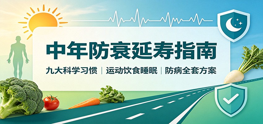 中年防衰延寿指南：九大科学习惯，运动饮食睡眠防病全套方案-悟思笔记，一个低调的学习营。
