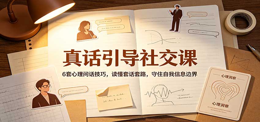 真话引导社交课：6套心理问话技巧，读懂套话套路，守住自我信息边界-悟思笔记，一个低调的学习营。
