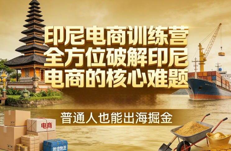 印尼电商训练营，全方位破解印尼电商的核心难题，普通人也能出海掘金-悟思笔记，一个低调的学习营。
