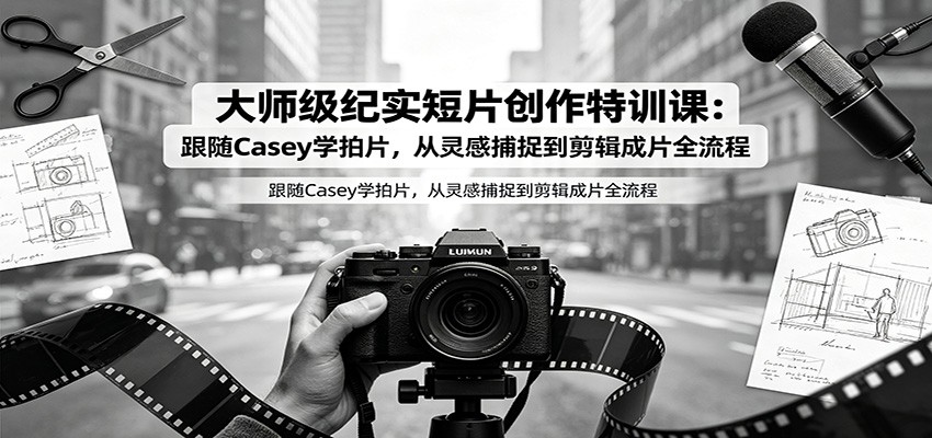 大师级纪实短片创作特训课：跟随Casey学拍片，从灵感捕捉到剪辑成片全流程-悟思笔记，一个低调的学习营。