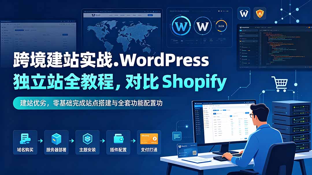 跨境建站实战：WordPress 独立站全教程，对比 Shopify 建站优劣，零基础完成站点搭建与全套功能配置-悟思笔记，一个低调的学习营。