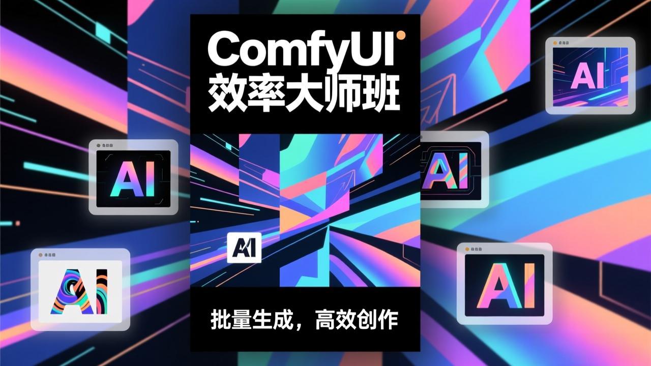ComfyUI效率大师班：工作流搭建，批量生成，将个人AI出图效率提升5-10倍，月接单收入1-3万-悟思笔记，一个低调的学习营。