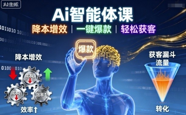 Ai智能体课，降本增效，一键爆款，轻松获客-悟思笔记，一个低调的学习营。
